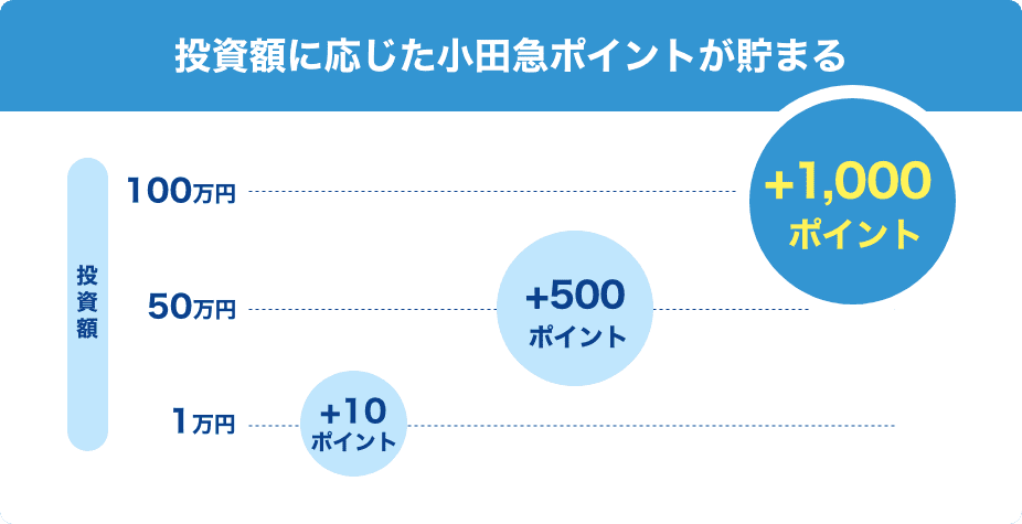 投資額に応じたポイントがたまる